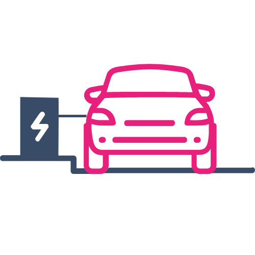 pictogramme d'une voiture électrique en charge