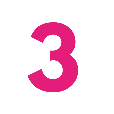 Chiffre 3 rose