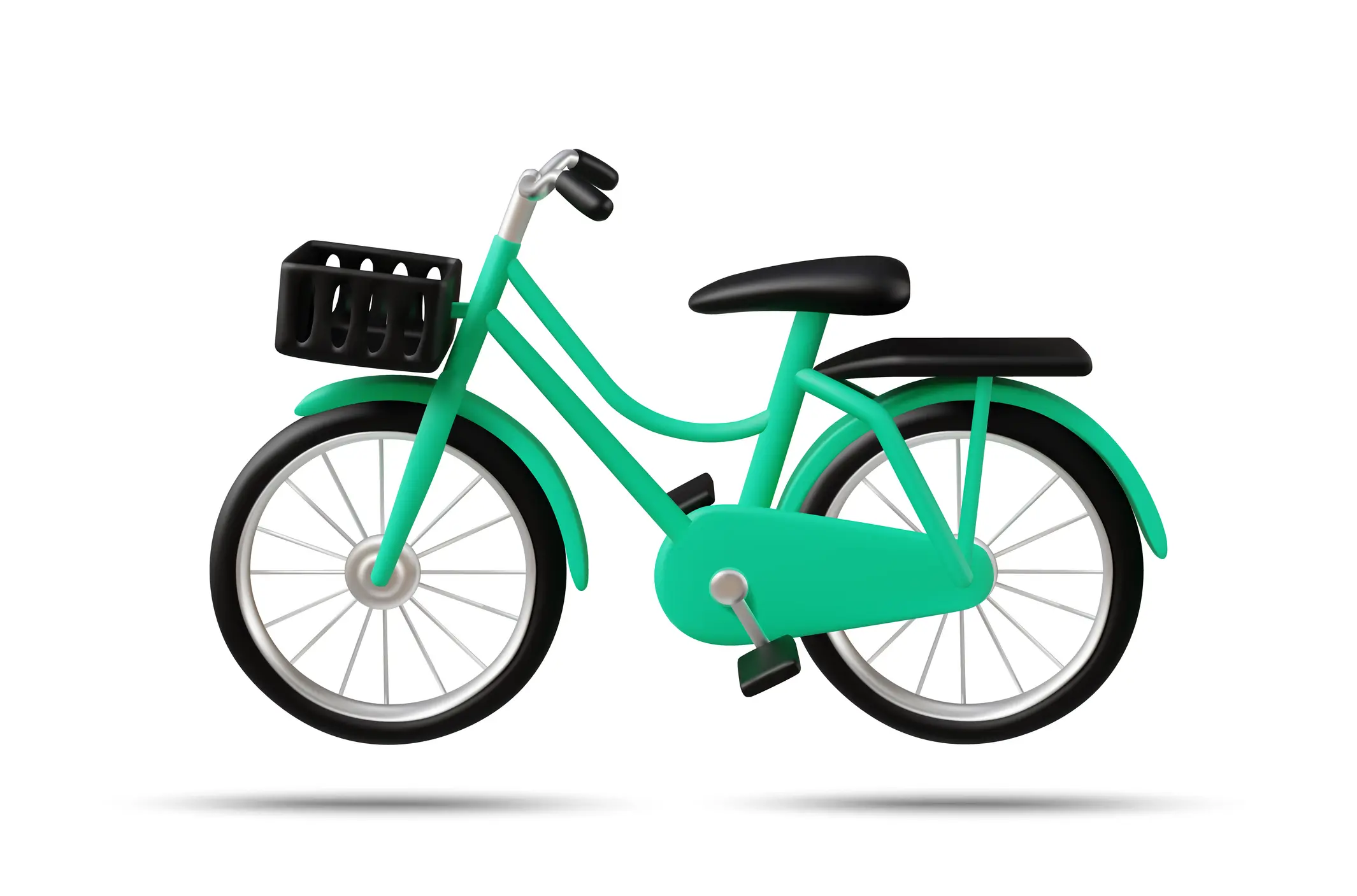 Illustration 3D rendu vectoriel de l’icône de bicyclette verte