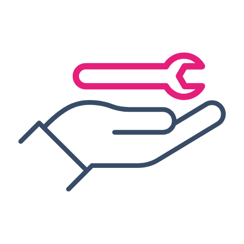pictogramme d'une main tenant un outil