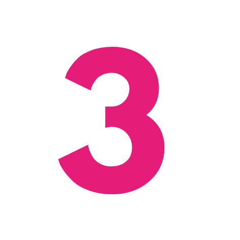 Chiffre 3 rose