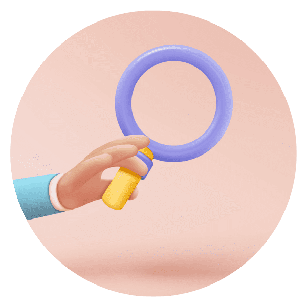 Loupe avec une main 3D