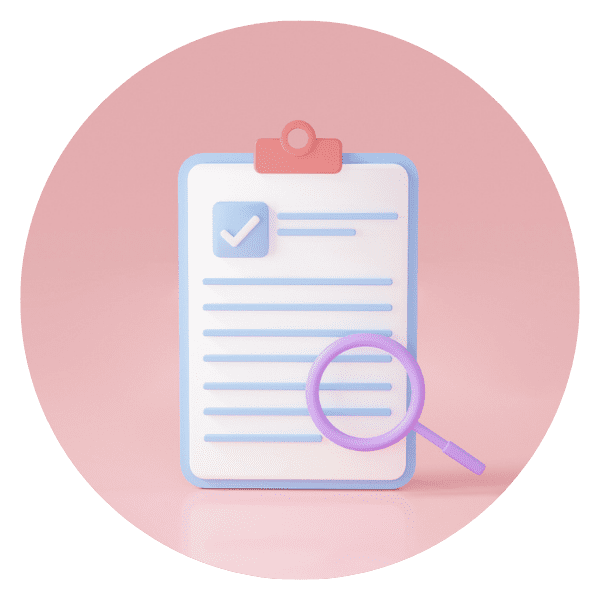 Document en 3D avec une loupe