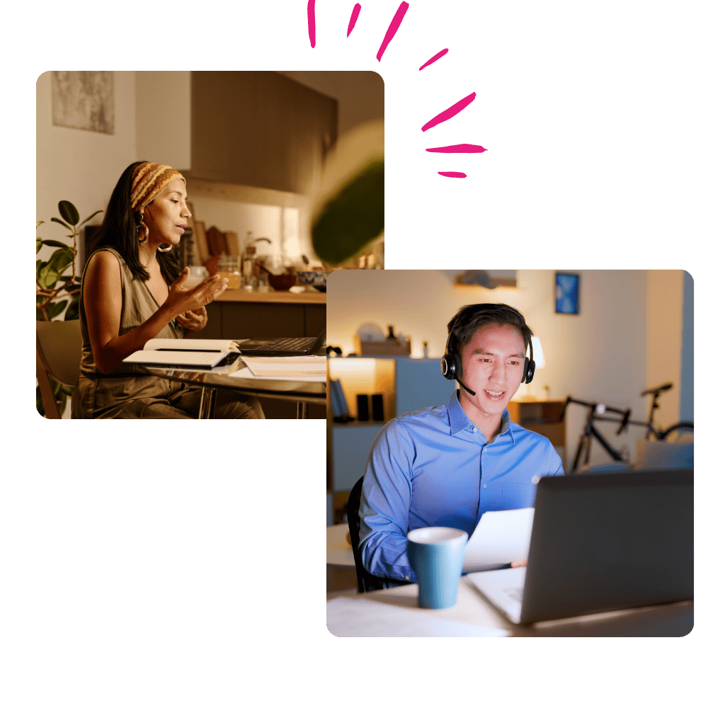 Montage de 2 photos sur le télétravail