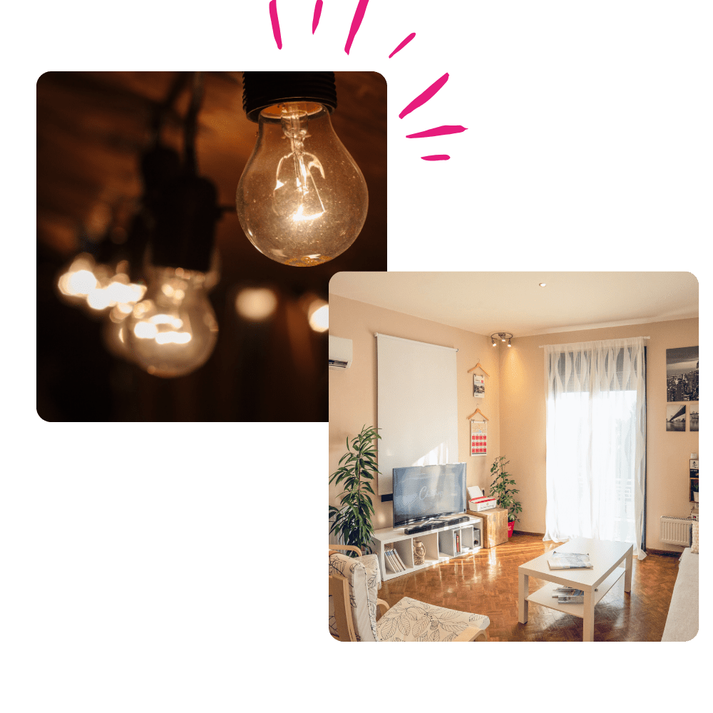 Montage de deux photos en lien avec l'électricité et la maison