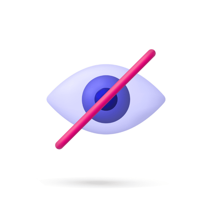 Icône de visibilité réduite 3D