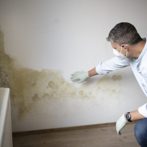 Photo humidité sur un mur dans un logement