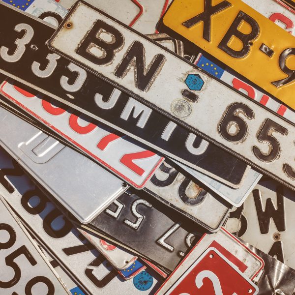 Tas de plaque d'immatriculations